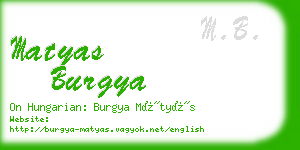 matyas burgya business card